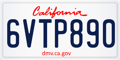 CA license plate 6VTP890