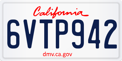 CA license plate 6VTP942