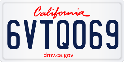 CA license plate 6VTQ069