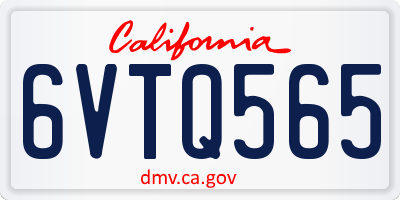 CA license plate 6VTQ565