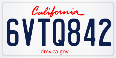 CA license plate 6VTQ842