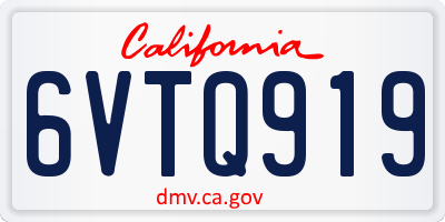 CA license plate 6VTQ919