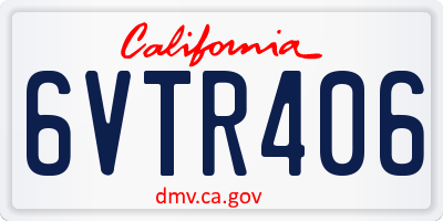 CA license plate 6VTR406