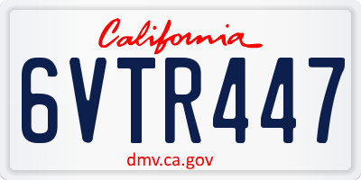 CA license plate 6VTR447