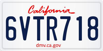 CA license plate 6VTR718
