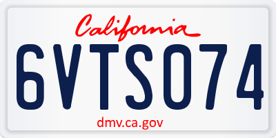CA license plate 6VTS074
