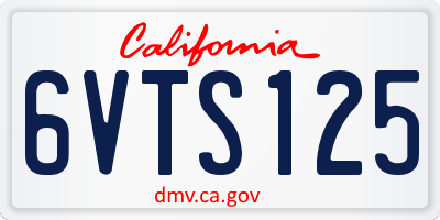 CA license plate 6VTS125
