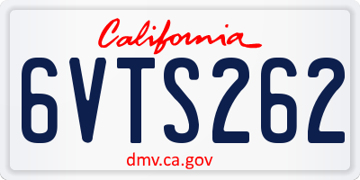 CA license plate 6VTS262