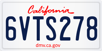 CA license plate 6VTS278