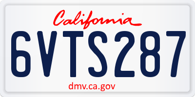 CA license plate 6VTS287