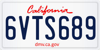 CA license plate 6VTS689