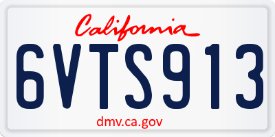 CA license plate 6VTS913
