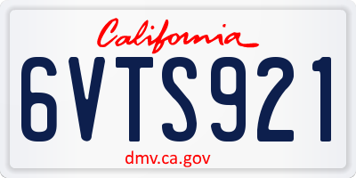 CA license plate 6VTS921