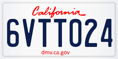 CA license plate 6VTT024