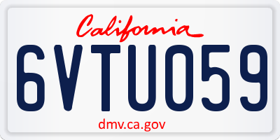 CA license plate 6VTU059