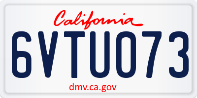 CA license plate 6VTU073