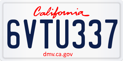CA license plate 6VTU337
