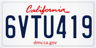 CA license plate 6VTU419