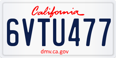 CA license plate 6VTU477