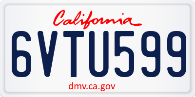 CA license plate 6VTU599