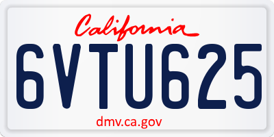 CA license plate 6VTU625