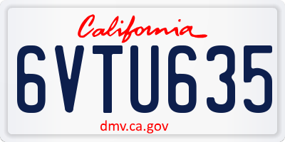 CA license plate 6VTU635
