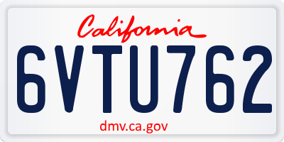 CA license plate 6VTU762