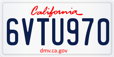 CA license plate 6VTU970