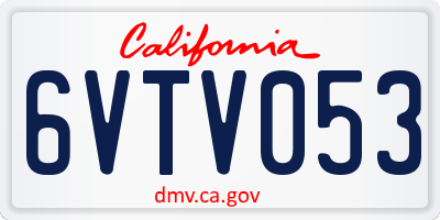 CA license plate 6VTV053