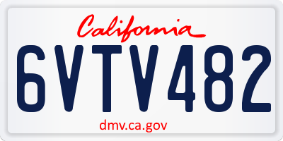 CA license plate 6VTV482