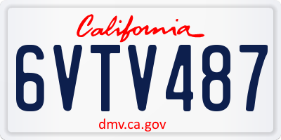 CA license plate 6VTV487