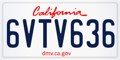 CA license plate 6VTV636