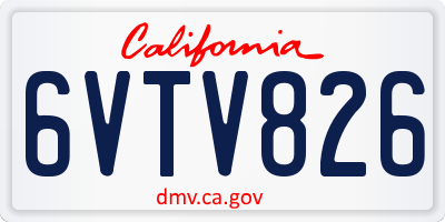 CA license plate 6VTV826