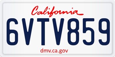 CA license plate 6VTV859