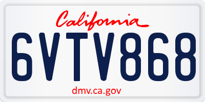 CA license plate 6VTV868