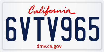 CA license plate 6VTV965