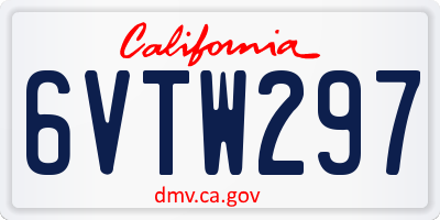CA license plate 6VTW297
