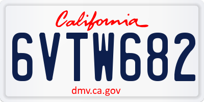 CA license plate 6VTW682
