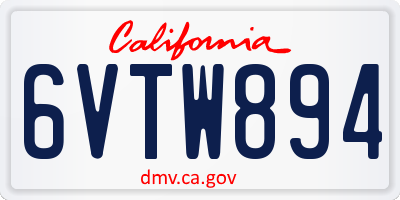 CA license plate 6VTW894