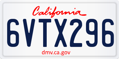CA license plate 6VTX296