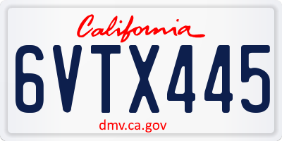 CA license plate 6VTX445