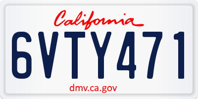 CA license plate 6VTY471