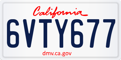 CA license plate 6VTY677