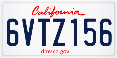 CA license plate 6VTZ156