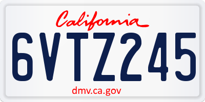 CA license plate 6VTZ245