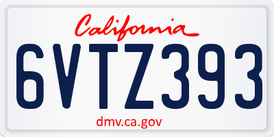 CA license plate 6VTZ393