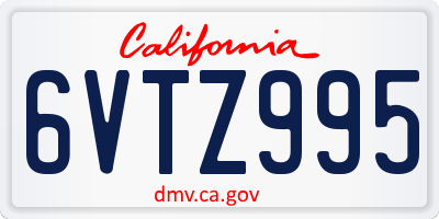CA license plate 6VTZ995