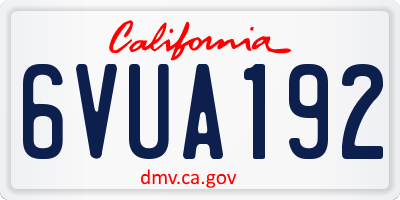 CA license plate 6VUA192