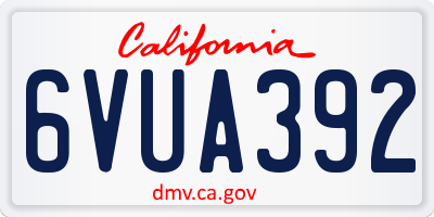 CA license plate 6VUA392