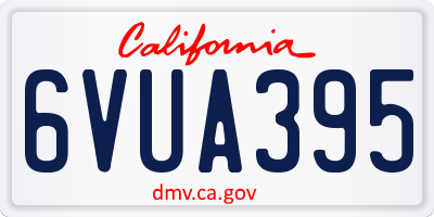 CA license plate 6VUA395